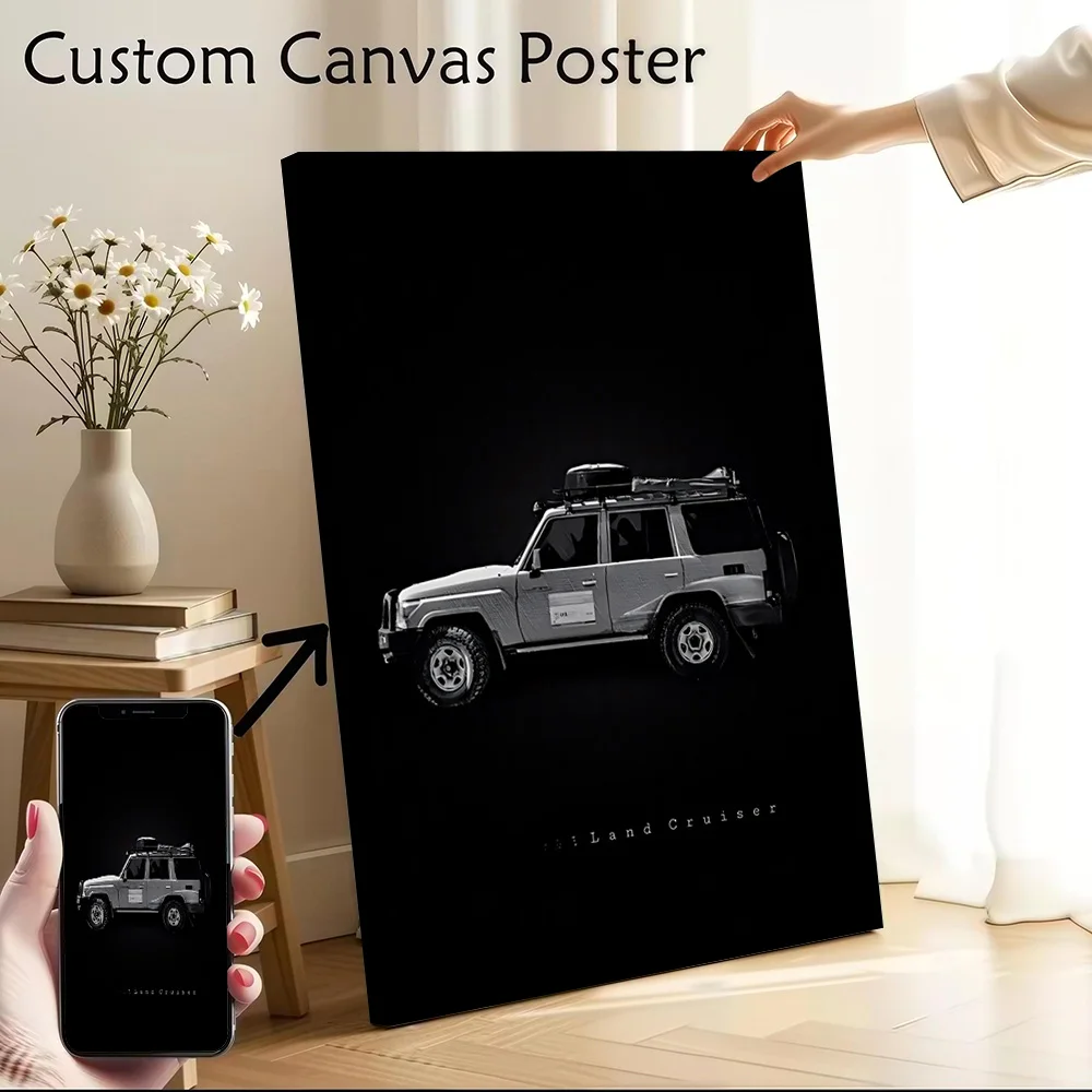Japanese Car Land Cruiser Canvas Poster Customizable Printed Canvas Painting Wall Art for Fans Modern Living Room Paintings the