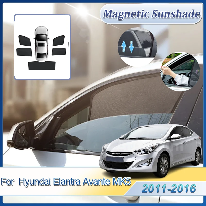 

Vehicle Sunshade For Hyundai Elantra Avante MK5 2011-2016 2012 2013 2014 I35 Magnetic Sunshields Visor Net Mesh Car Accessories