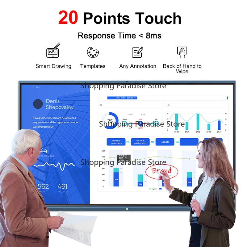 

Smart Board Interactive Whiteboard with Touch Screen 55/65/75/86 Inch Interactive Panel - Factory Price