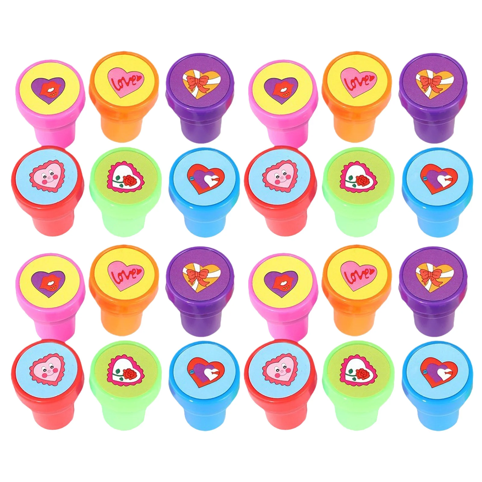 Set di timbri a inchiostro a forma di cuore da 60 pezzi, timbri per insegnanti di cartoni animati vibranti per adesivi ricompensa, attività in classe, scrapbooking