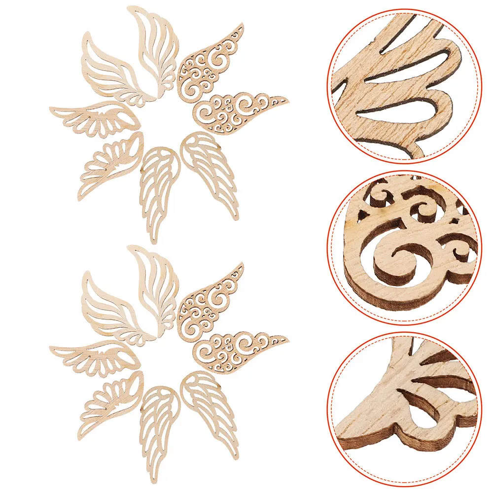 

80Pcs Unfinished Wood Angel Wings Natural Rustic DIY Craft Embellishments for Home Wedding Christmas Painting Butterfly Cutouts