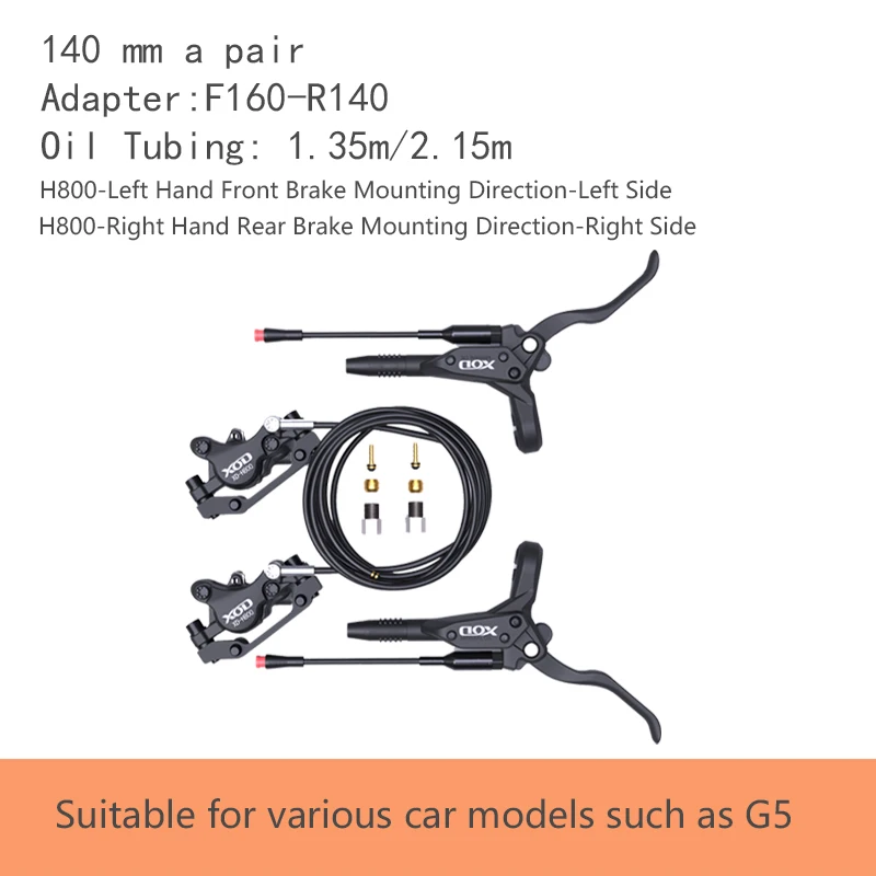 XOD XD-H800 / XD-H880 hydraulische schijfremmen voor elektrische scooters en e-bikes, – compatibel KuKirin G2 G2MAX G3PRO G4 G5