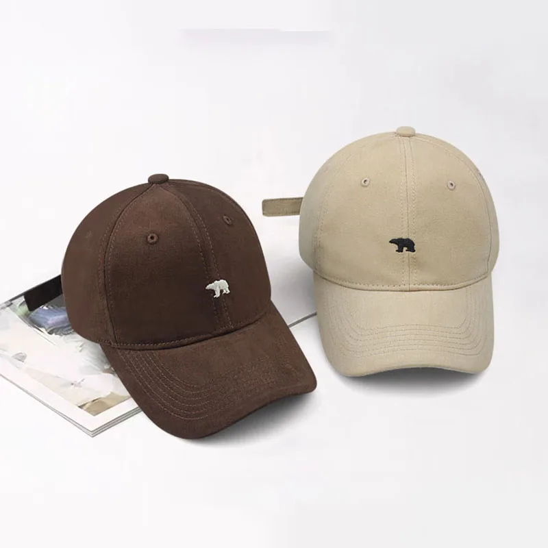 Polar Bear Baseball Cap For Women Embroidery Retro Peaked Cap For Men Sunscreen Couple Hats Cotton Fabric