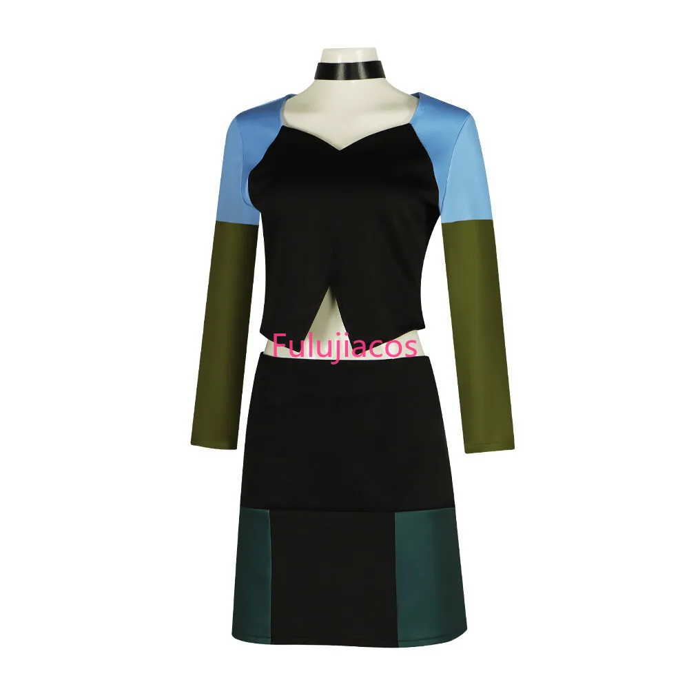 

Fulujiacos Gwen Cosplay Costume Crop Top and Mini Skirts Full Set