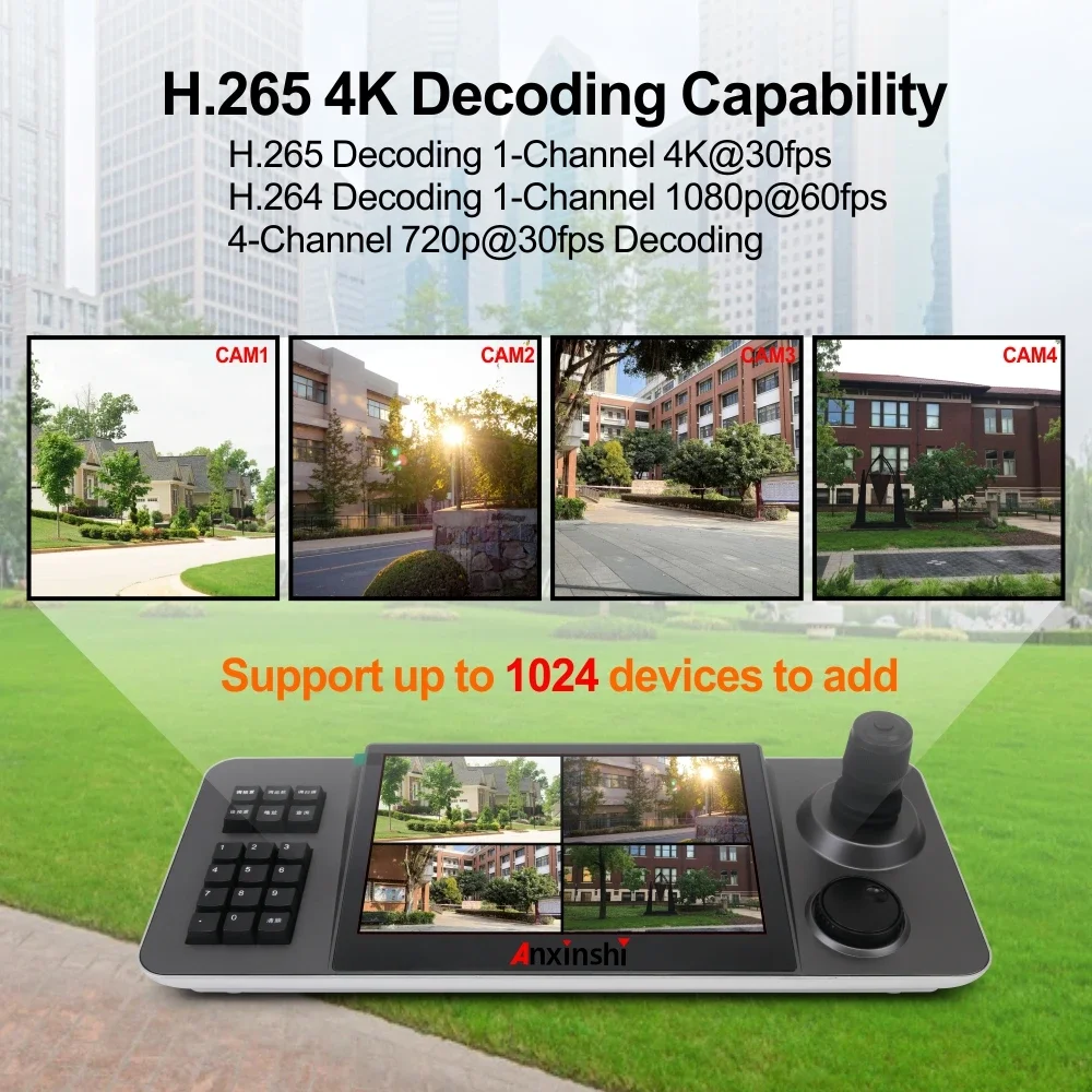 10.1인치 용량성 터치스크린 네트워크 4D 조이스틱 POE IP PTZ 키보드 컨트롤러