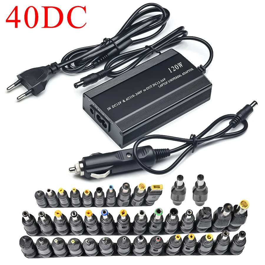 Pengisi daya mobil Universal, Notebook catu daya adaptor daya Usb Universal AC DC 120W 220v 110v ke 12V 15V 16V 18V 19V 20V 22V 24V bisa disesuaikan