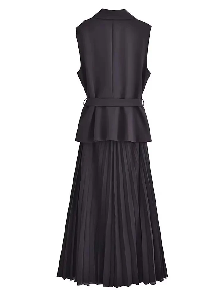 Corset Dress Women Pleated Vests Long Dresses for Women 2024 Sleeveless Office Party Dress Ruched Midi Evening Dresses