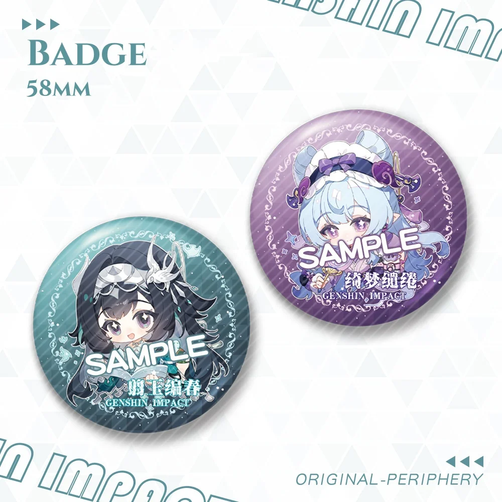 

New Game Genshin Impact Badge Yumemizuki Mizuki Lan Yan Cute Cartoon Anime Pin Backpack Jewelry Laser Matte Brooch Gift