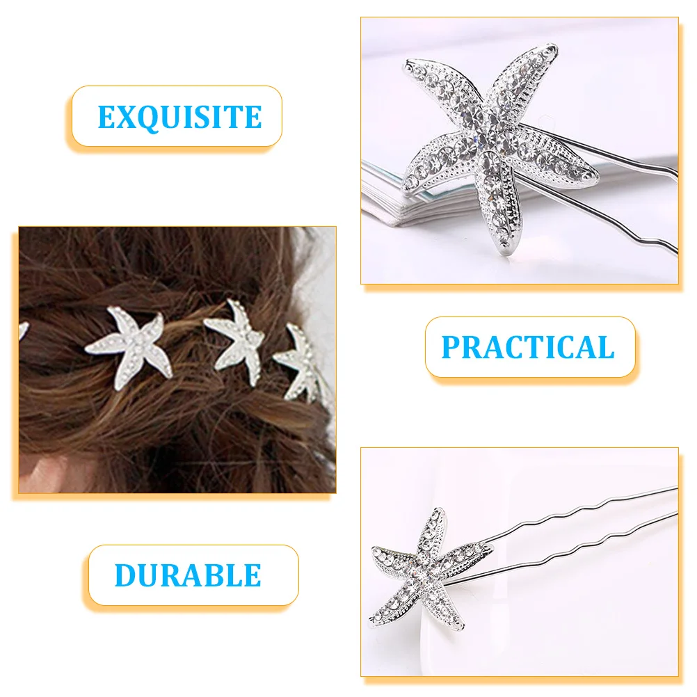 

4pcs Hair Accessories Elegant Wedding Mermaid Alloy Clips for Bridal Bridesmaid Prom Party Hairpins Bun Styles