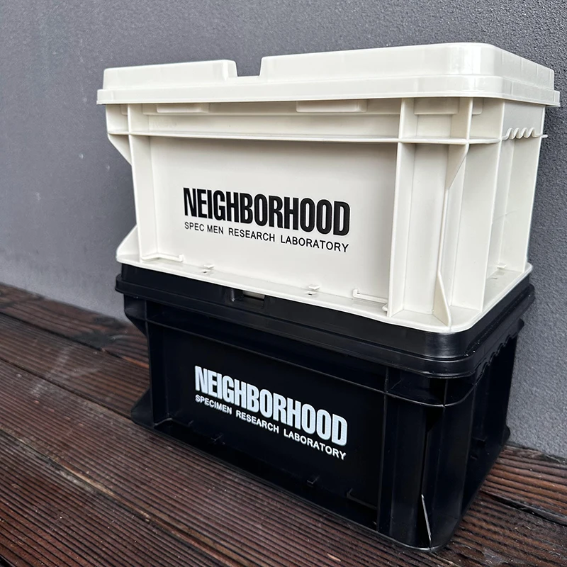 Industrial Style NBHD Trendy Plastic Storage Box Acrylic Board Stackable Turnover Desk Top Storage Box for Bedroom Organization