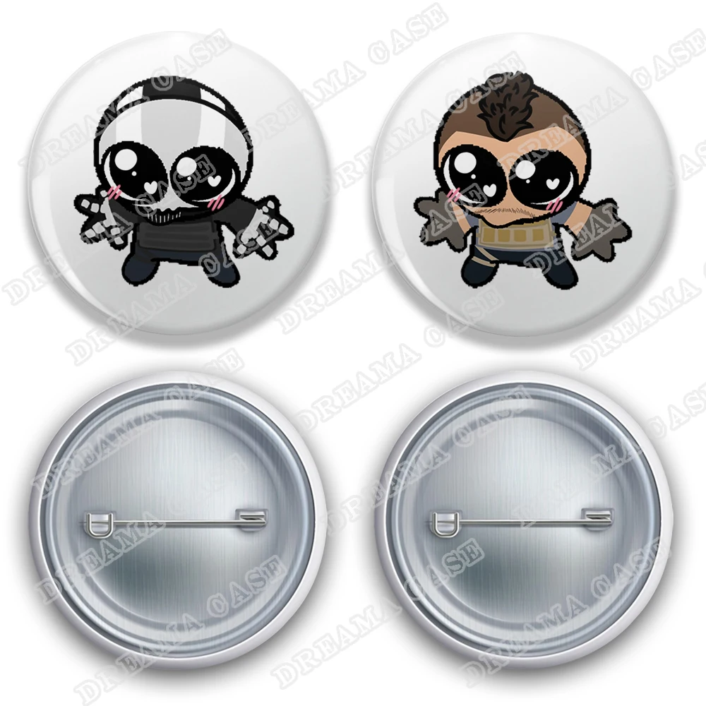 Military Game Ghost Chibis Round Badges for Accessories Cod Soldier Soap Simon Button Brooch Pins Fans Friends Birthday Gifts