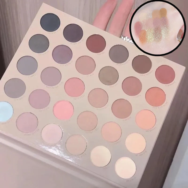 Placa de sombra de ojos mate perla sombra de ojos chica principiante profesional Multicolor disco de sombra de ojos para herramientas de maquillaje diario 30 colores