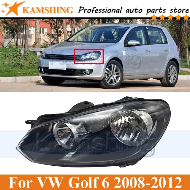 Kamshing 8-pinowe przednie światło reflektora do VW Golfa 6 2008 2009 2010 2011 2012, lampa przednia, reflektor, przedni reflektor