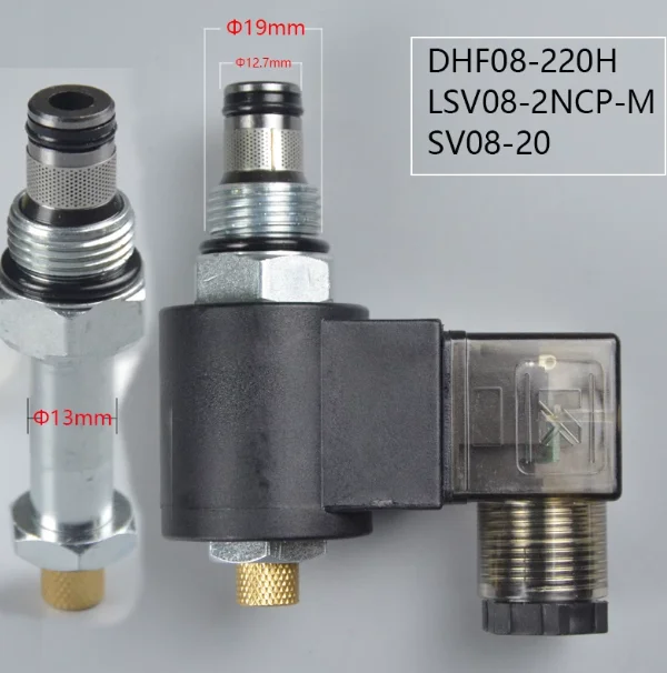 Hydraulic Threaded Cartridge Solenoid Valve (DHF08-220H/SV08-20-M/LSV-2NCP-M) - 2-Position 2-Way Pressure Relief Valve