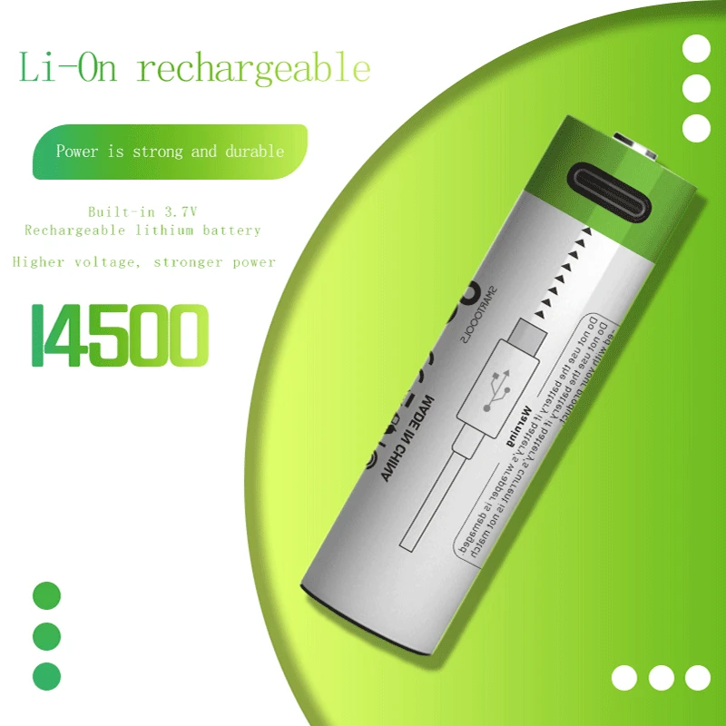 

AA battery, 14500 battery, USB C, 3.7V, lithium, 700mAh, rechargeable, LED flashlight, headlight, flashlight, mouse