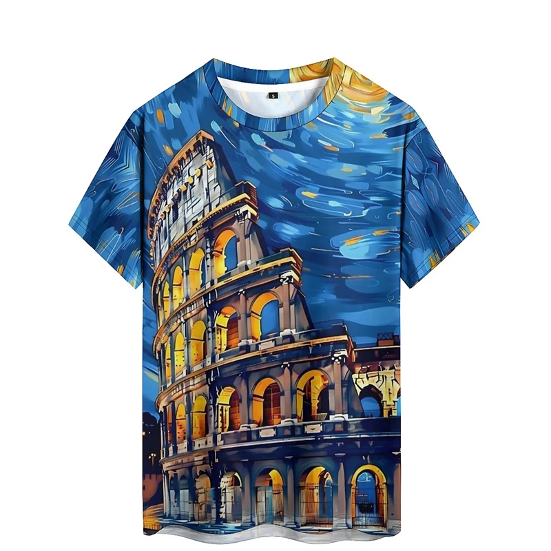 

Scenic Travel Fashion Art Print T-shirt Men Women Colorful Leaves Butterfly Loose Casual Tees Top Summer Fashion Trend Novel