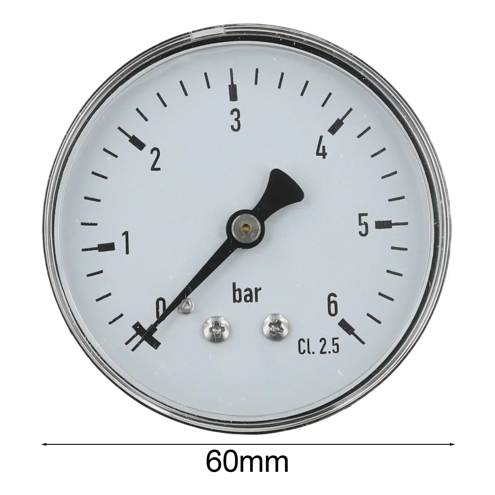 1/4 Inch Axial Pressure Gauge 0-6 Bar Water Pressure Meter Clear-User-Friendly Display For Compressed Air And Water Systems