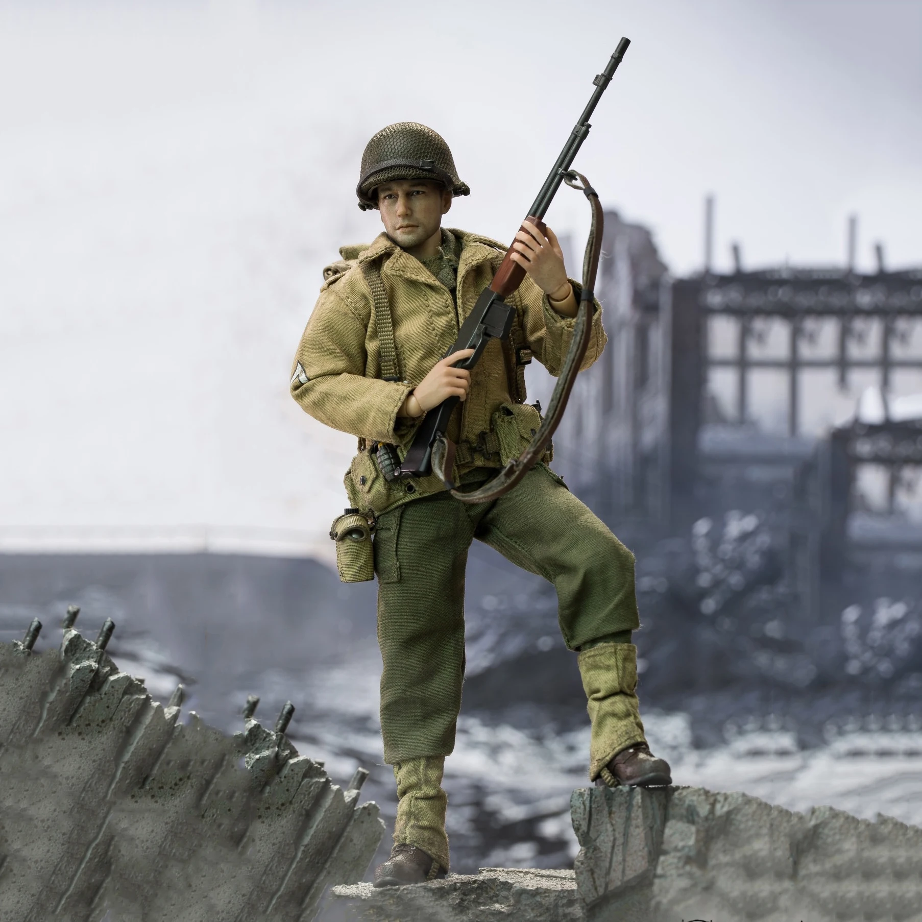 LW011-LW018 1/12 WWII U.S. Rangers On D-Day Captain Figure Model 6'' Male Soldier Action Doll Full Set Collectible Toy Hobby