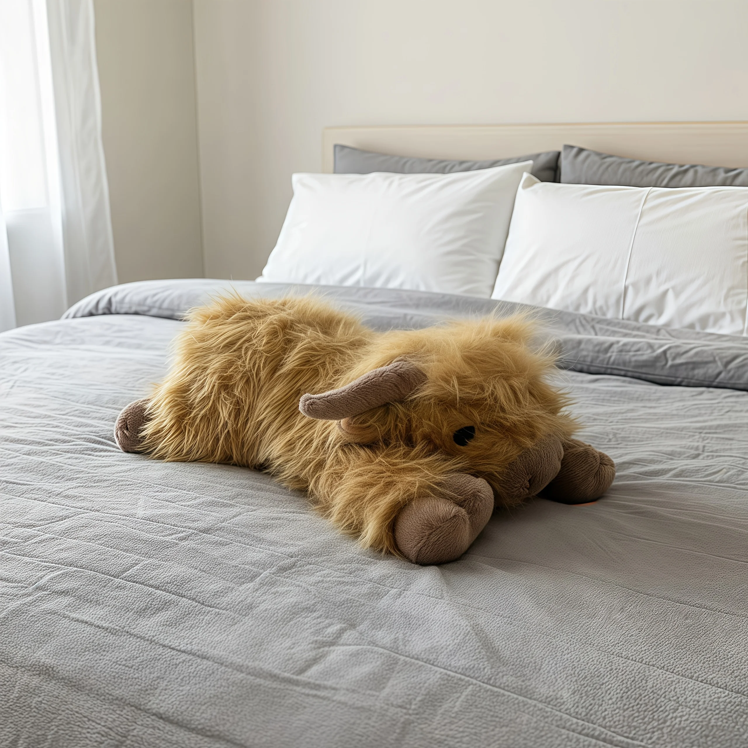 

Highland Cow Plush Toys FluffyStuffed WildAnimalGiftsSoft ComfortableThree Sizes SurpriseforGrandchildren.Comfortable and soft,