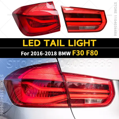 Para 2016-2018 F30 F80 BMW Serie 3 M3 con bombilla LED luz trasera de freno 63217369117 63217369118 63217369119 63217369120