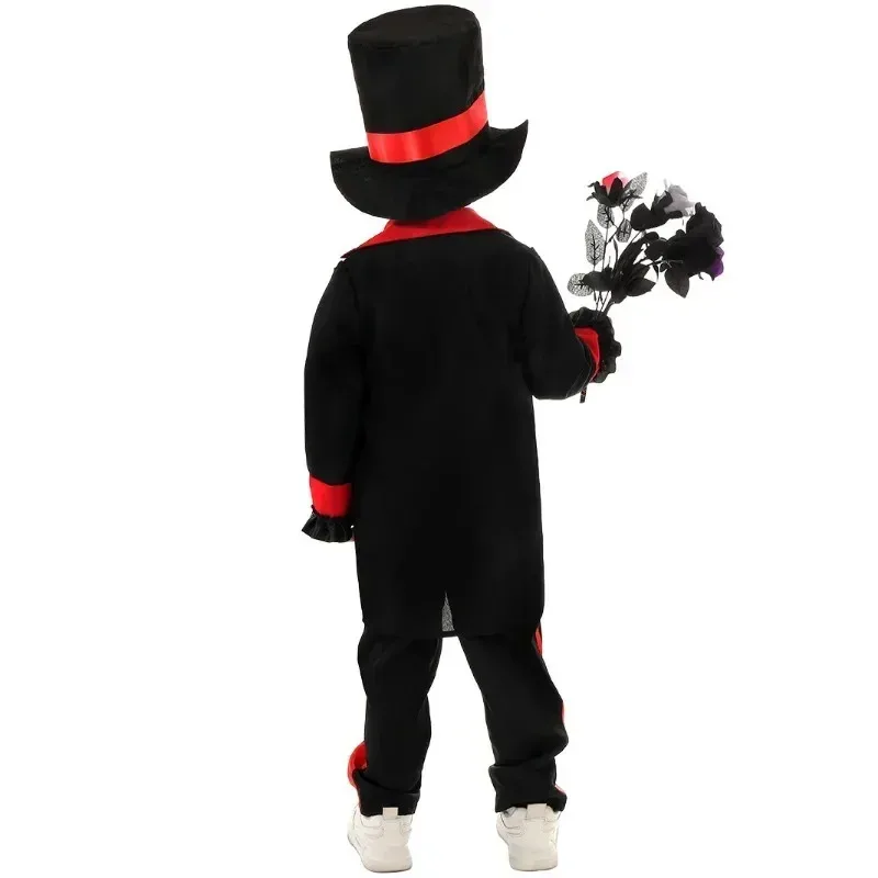 Disfraz de lujo para niños, Día de los muertos, esqueleto, disfraz mexicano para niños y niñas, Halloween, Carnaval, Pascua, Purim, vestido elegante kn.7