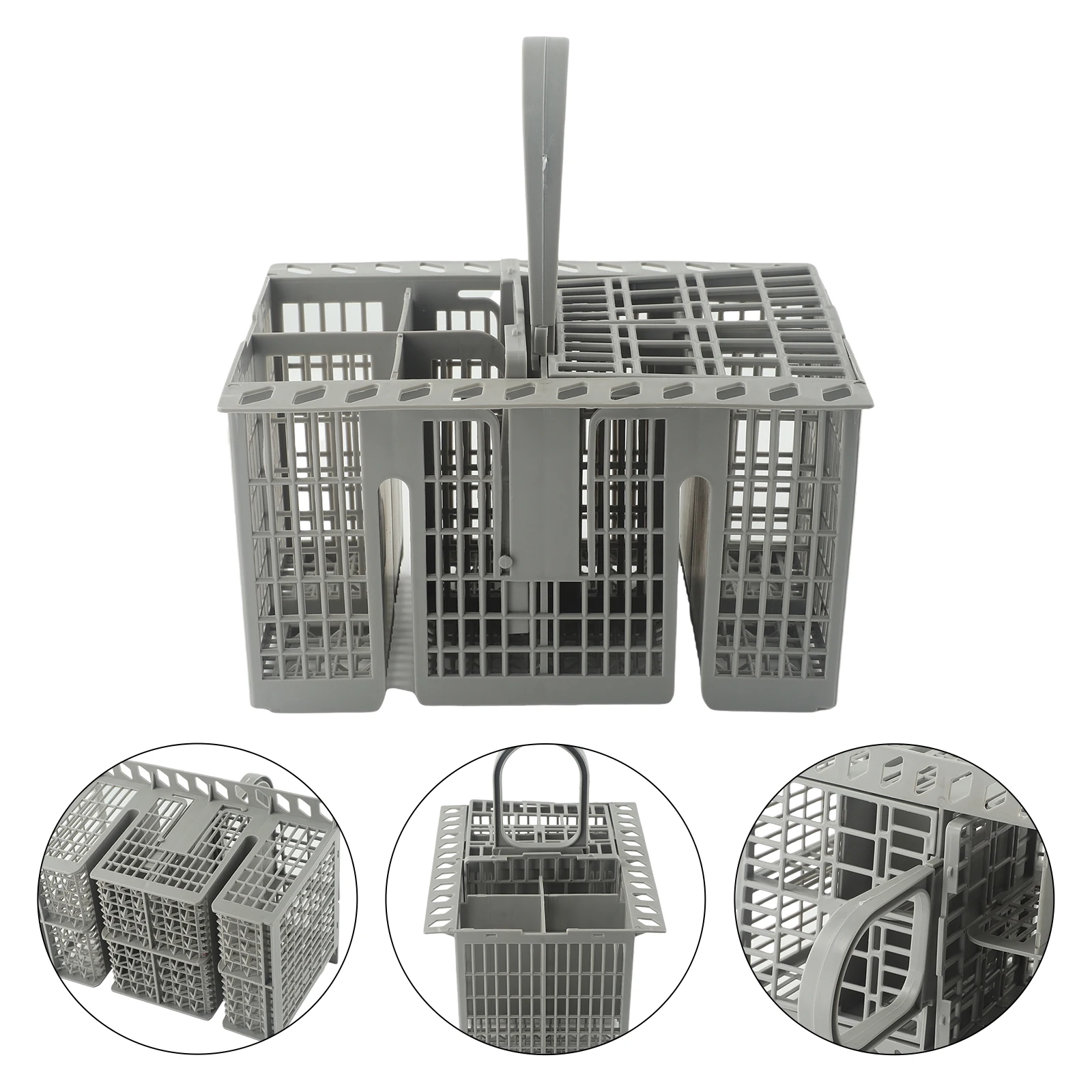 Cesta de cubiertos gris para Bauknecht Indesit Hotpoint, lavavajillas C00257140, mango desmontable, Material plástico