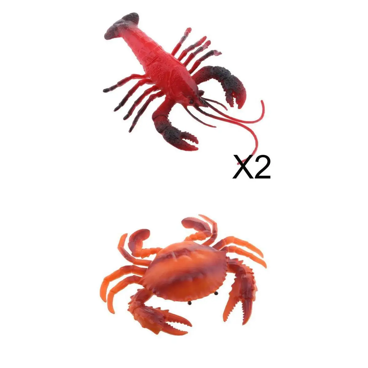 3 Pack Vivid Fake Model Artificial Red Crab Lobster Photography Dispaly