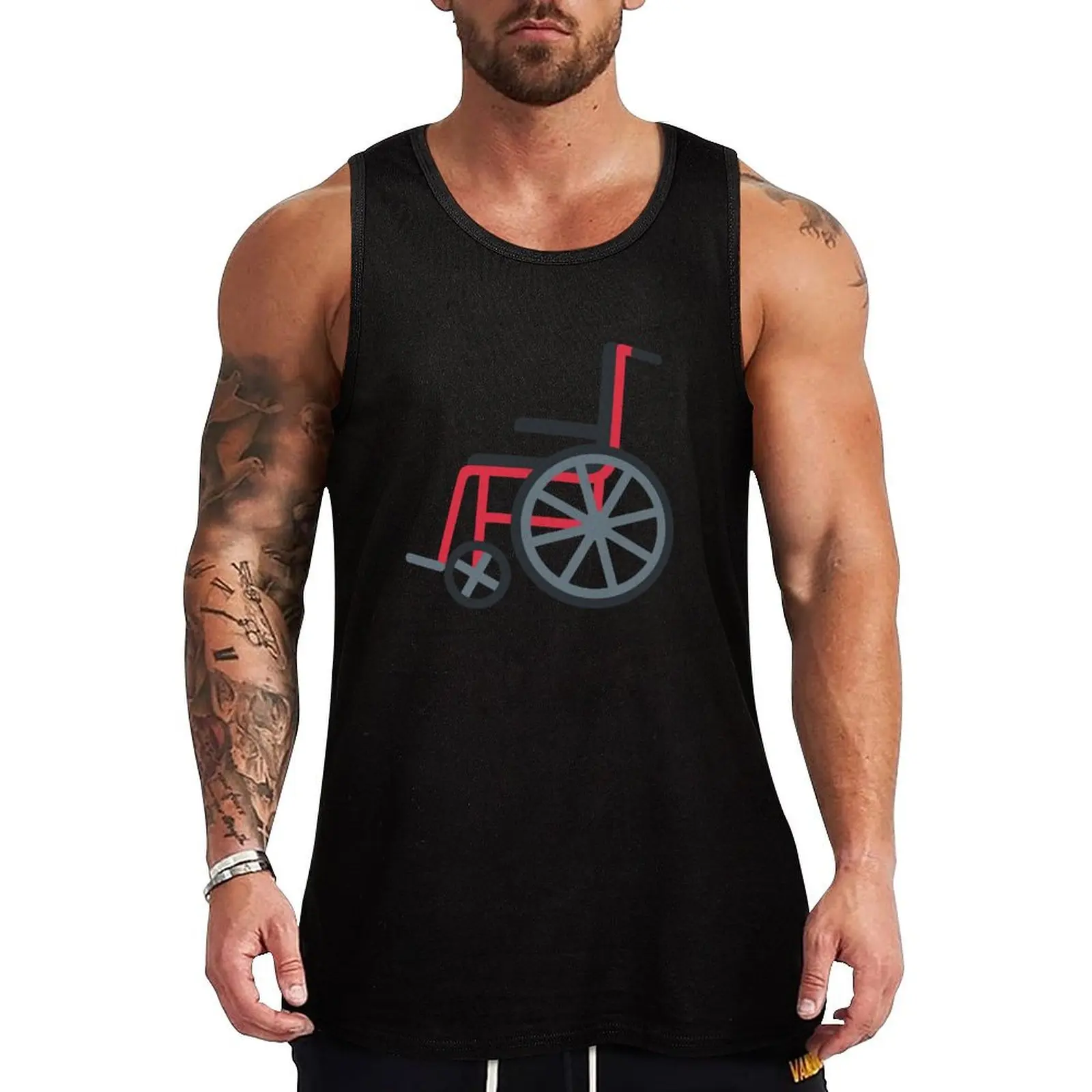 Manual Wheelchair Tank Top man sexy?costume gym sleeveless gym shirt man fitness