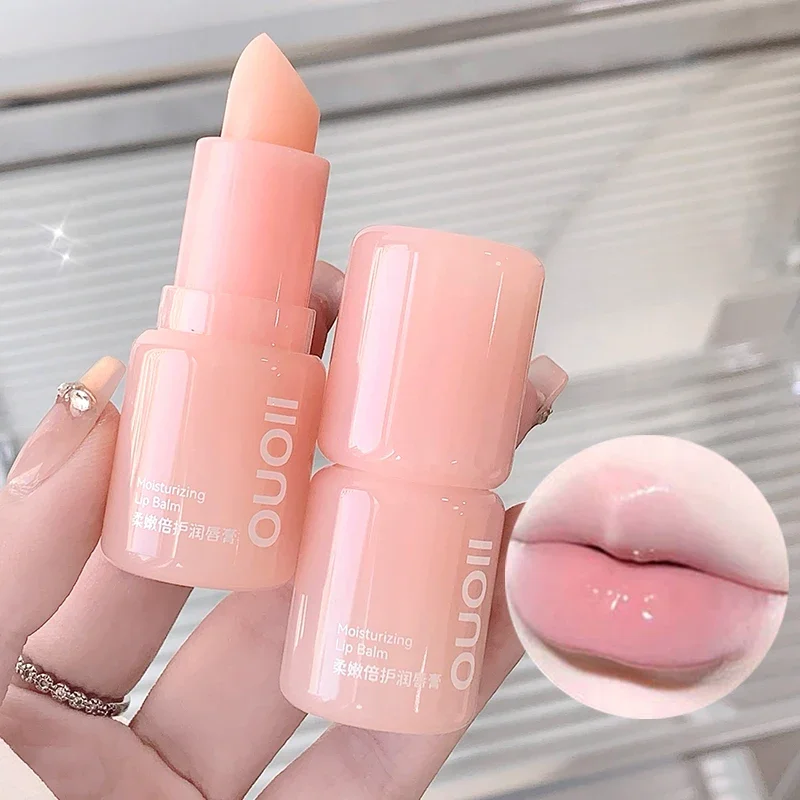 1Pc Peach Moisturizing Lip Balm Colorless Hydrating Lips Mask Stick Reduce Lip Lines Lip Care Transparent Change Color Lipstick