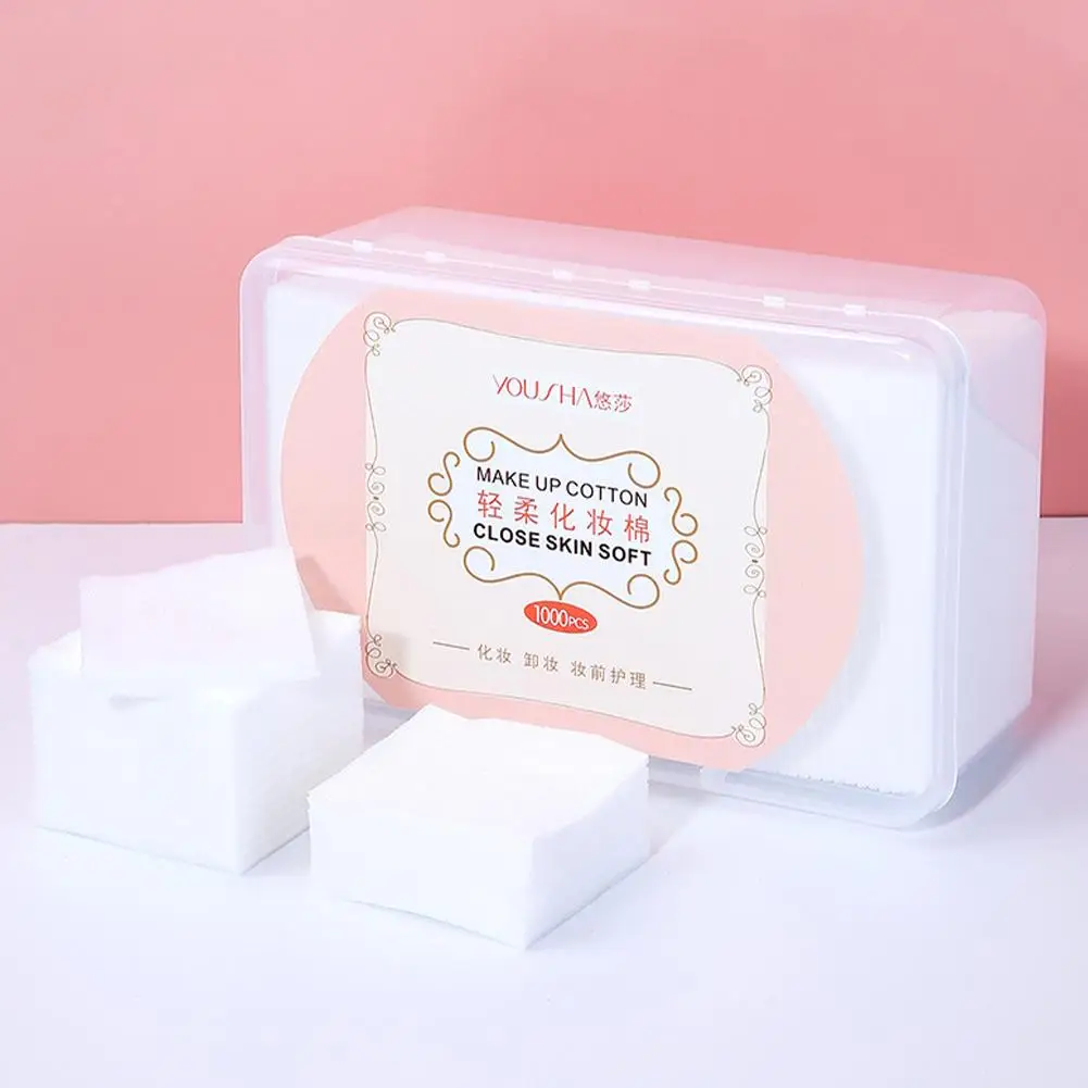 Hohe Qualität 1000 Teile/satz Einweg Make-Up Baumwolle Tücher Entferner Gesichts Wischen Pad Reinigung Weiche Kosmetische Papier Pads V0V5