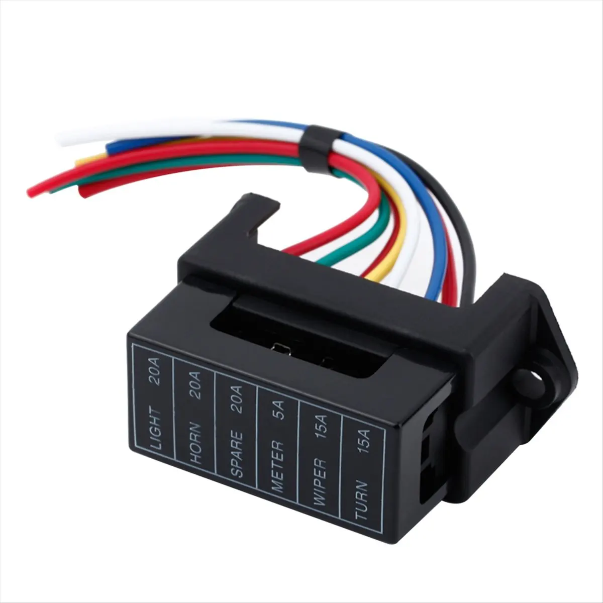 SWXF 6 Way DC32V Circuit Car Trailer Auto Blade Fuse Box Block Holder ATC ATO 2-Input 6-Ouput Wire