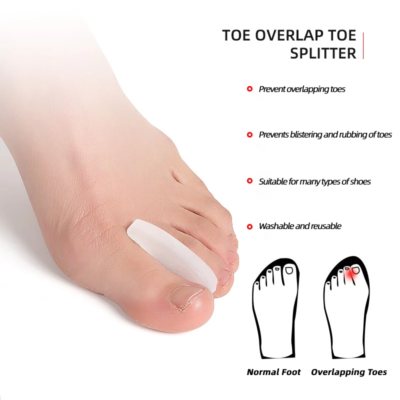 Separadores de Gel para dedos de los pies, separador de silicona para el pulgar, ajustador para el cuidado de los pies, Protector de juanetes, Corrector de Hallux Valgus, ortopédico, 10 unidades = 5 pares