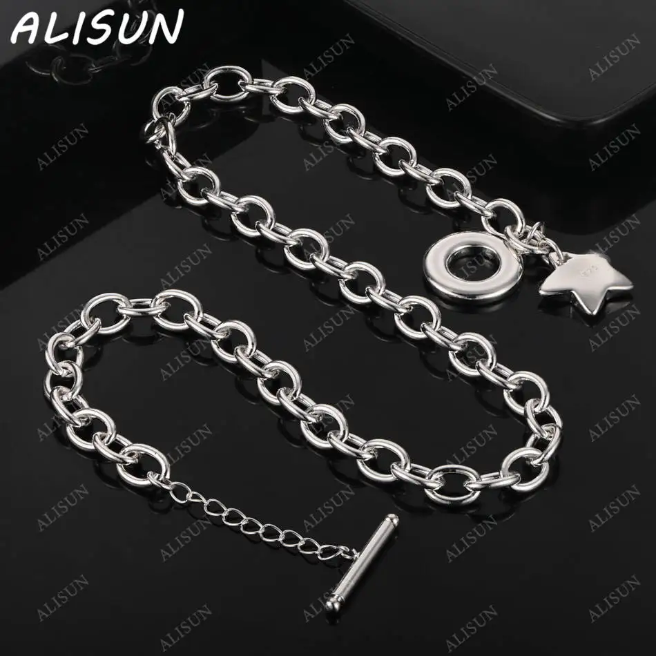 

ALISUN стерлингового серебра 925 пробы, кулон с пентаграммой, ожерелье для женщин, очаровательные трендовые подарки на день рождения, модная вечеринка