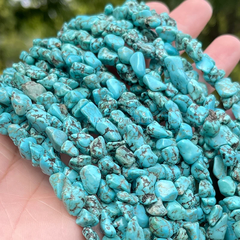 Natural Blue Turquoise Rough Stone Irregular Loose Spacer Raw Beads For Jewelry Making  DIY Bracelets Necklace Accessories