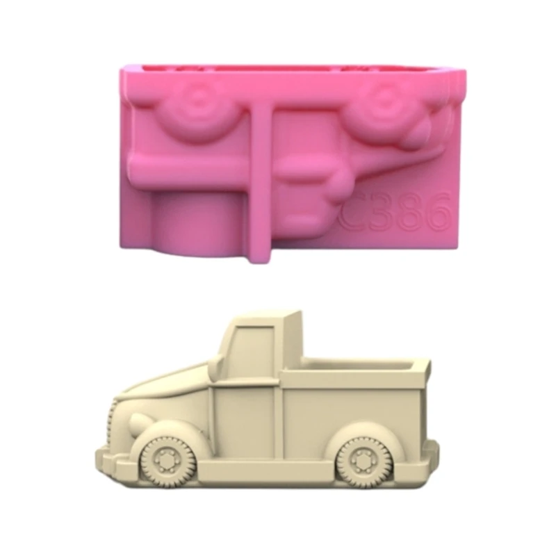 Small Motorcar Gypsum Flower  Silicone Mold Epoxy Resin Casting Mold Succulent Vase Cement Clay Mold Pen Holder Mold