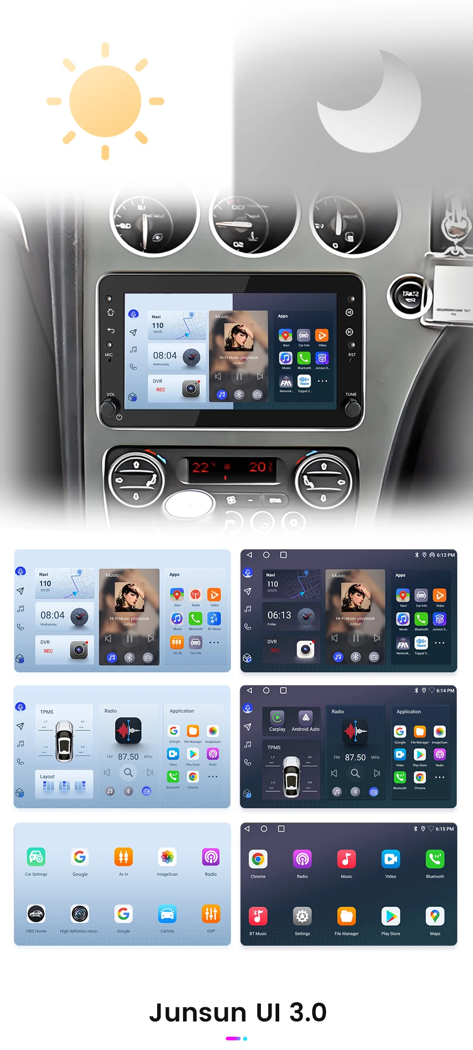 Junsun Kabelloses Carplay Android Auto Autoradio für Alfa Romeo 159 Brera Spider Sportwagon GPS Auto-Intelligente Systeme Smart Auto – Detail 7