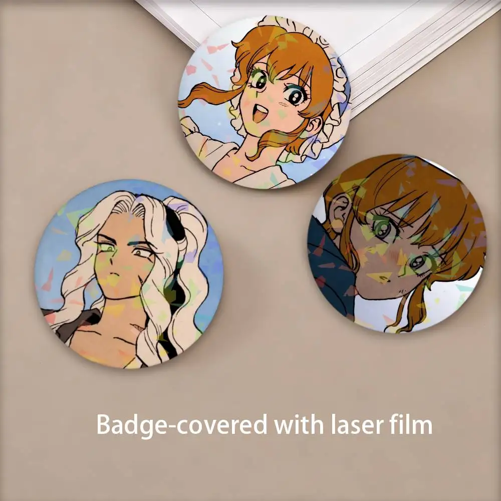 C-Chabert on the F-Foggy S-Sea Comics Round Badge for Backpack Accessories Laser Lapel Pins Jewelry Gifts