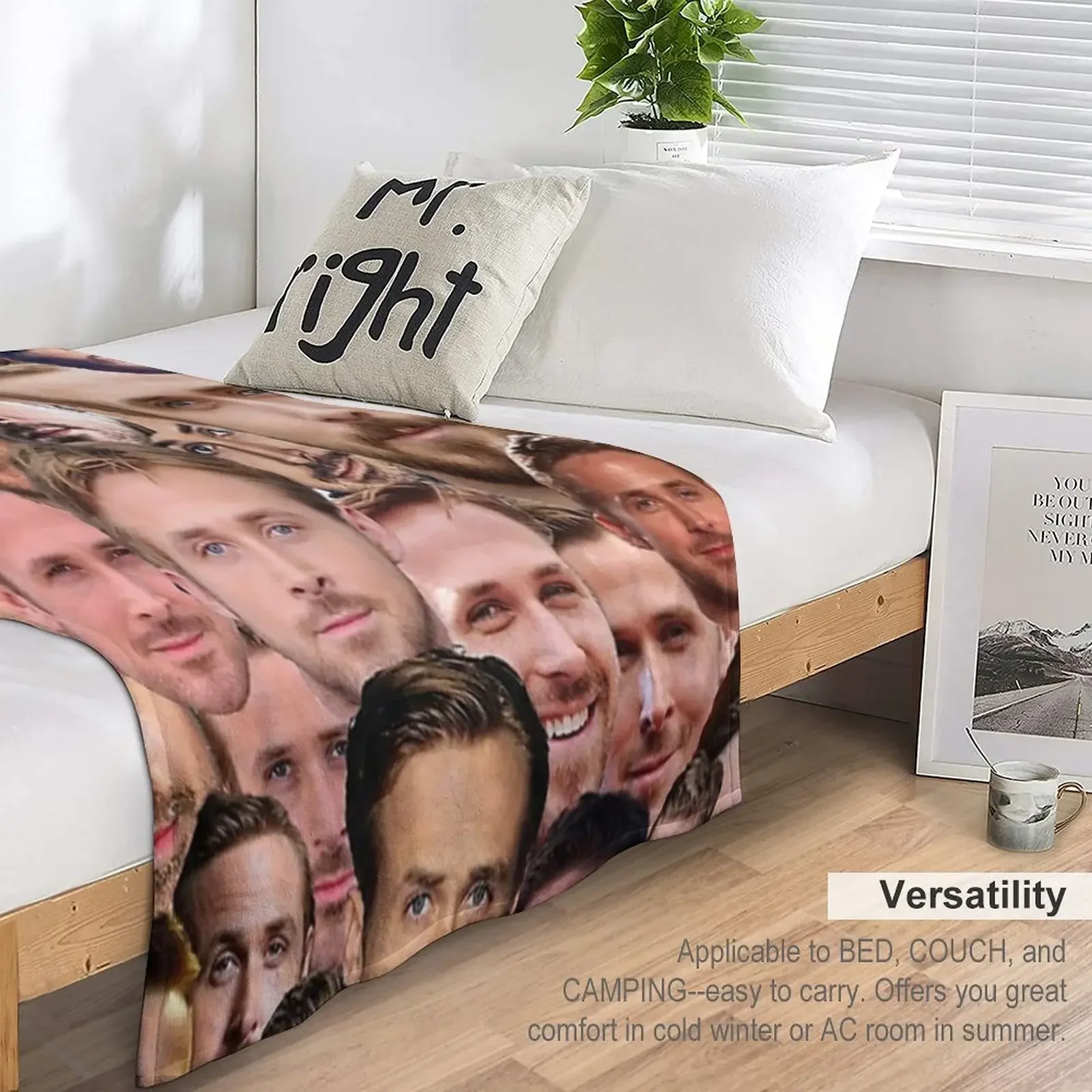 RYAN GOSLING Throw Blanket Camping Blanket cosplay anime Dorm Room Essentials Soft Blanket
