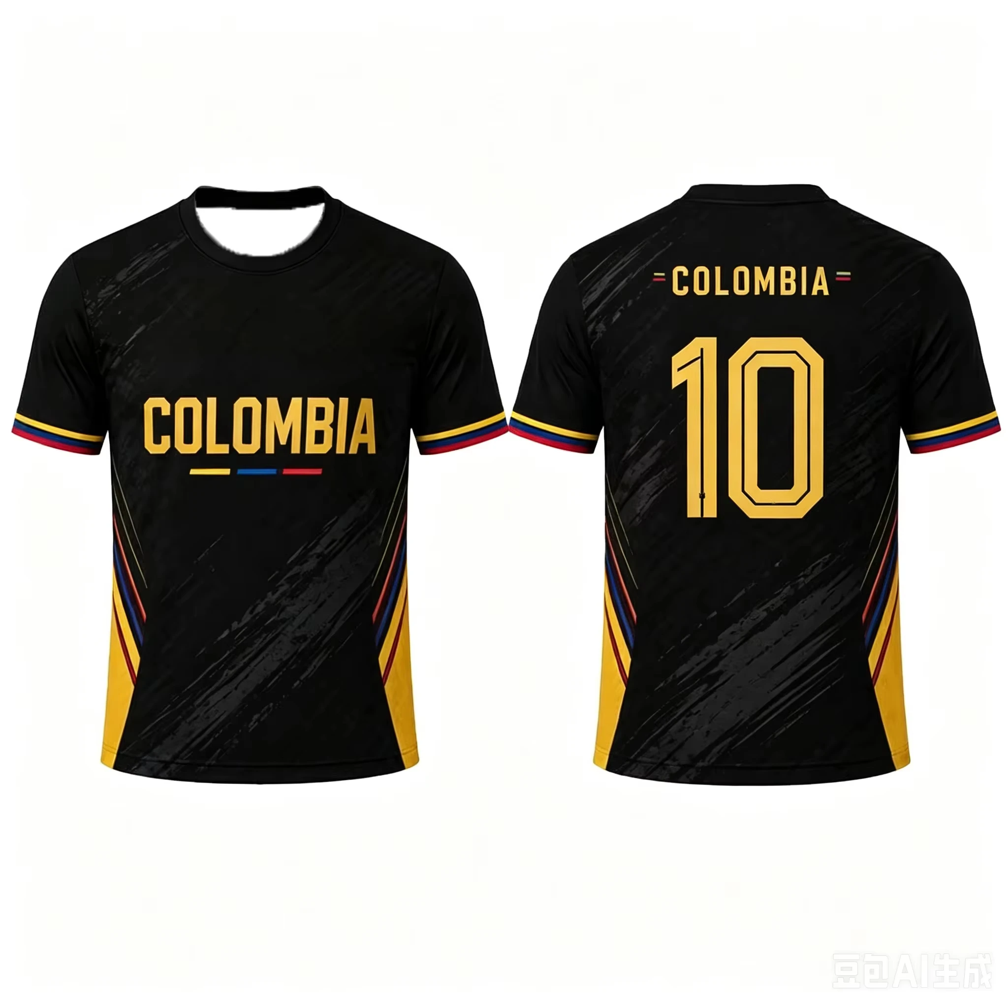 2026 Men's Colombia Fan Soccer Jersey, Colombia Mountains No.10 Pattern, Trendy Quick-Dry Breathable Soccer T-Shirt, Fan Version