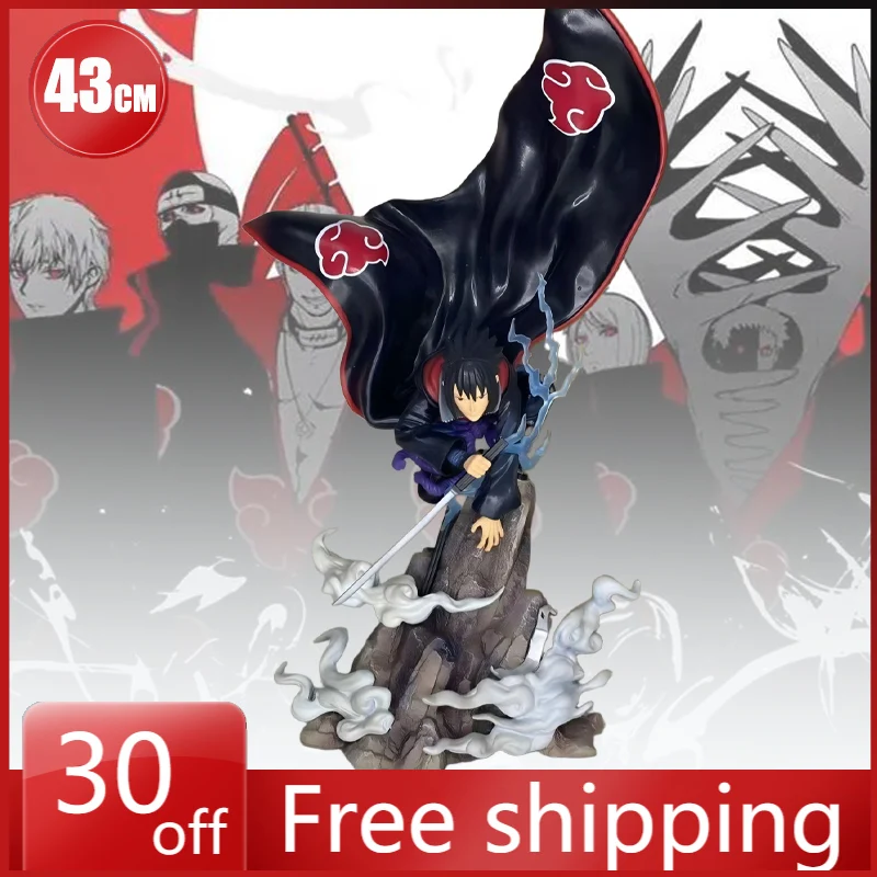 

43cm Cartoon Figure Uchiha Sasuke Akatsuki Anime Collection Model Pvc Desktop Ornament Decorations Holiday Gifts Children Toys