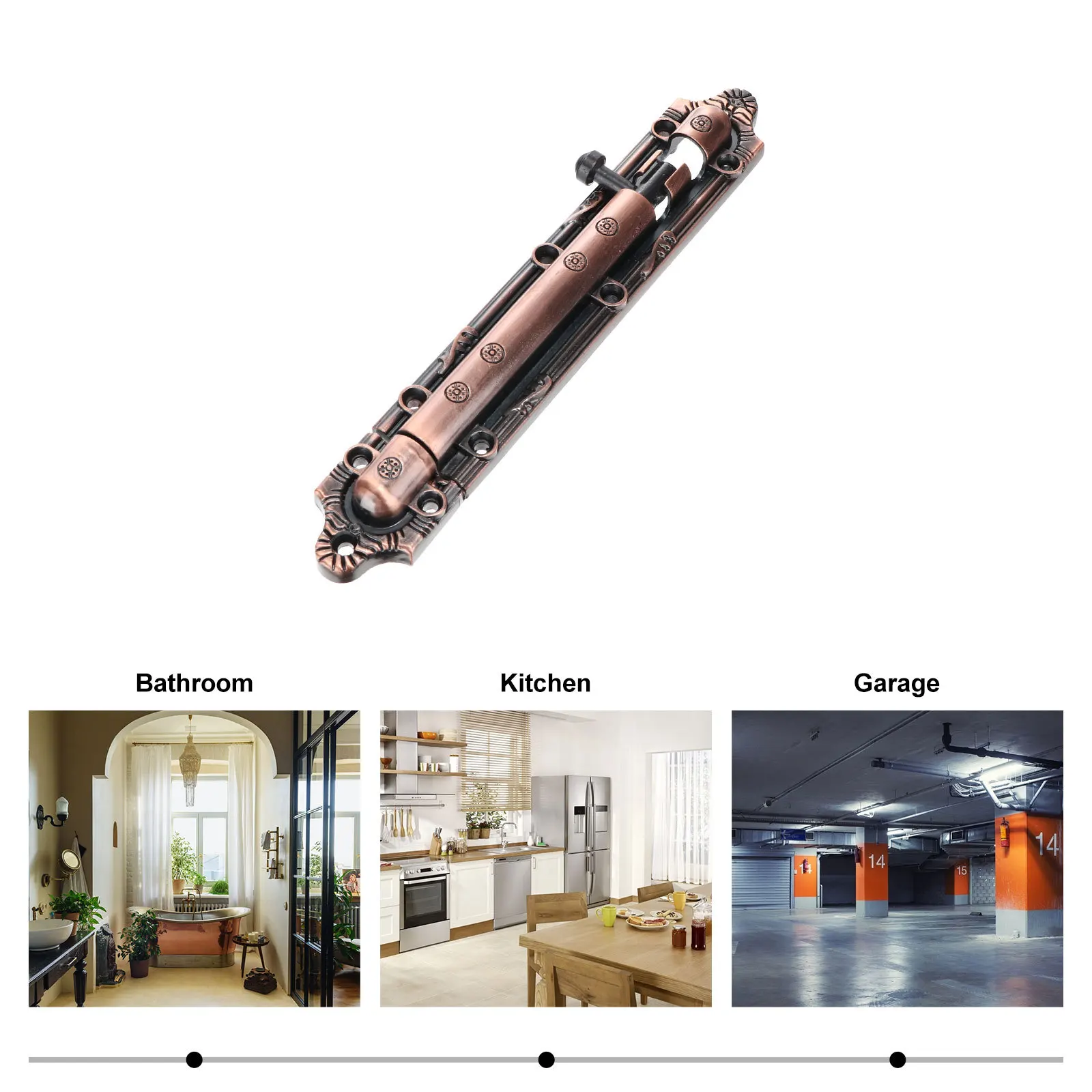 

1Pcs Vintage Zinc Alloy Door Bolt Latch Durable Sliding Lock Rust Resistant for Bathroom Gate Security Security Latch Lock