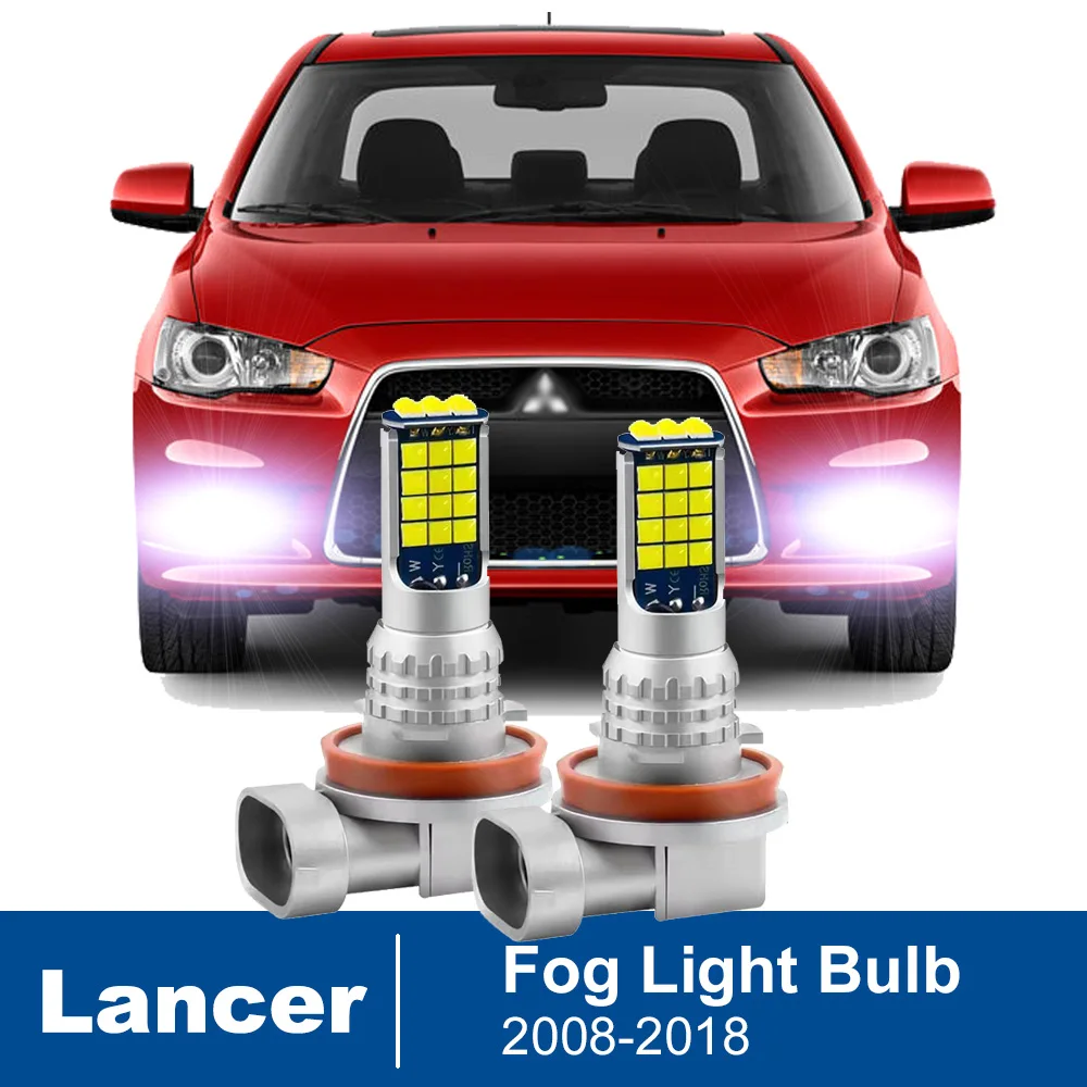 2pcs Led Car Fog Lamp For Mitsubishi Lancer 2008-2011 2012 2013 2014 2015 2016 2017 2018 Front Fog Light Bulb Car Accessories