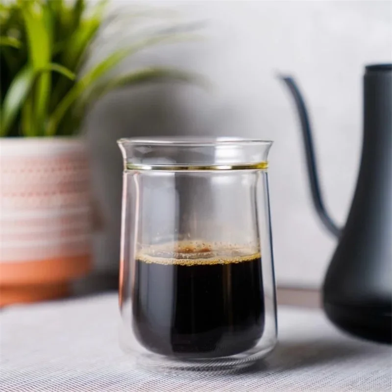 350ml Double-layer Glass Coffee Mug High Borosilicate Glass Heat Insulation Coffee Tea Cup Breakfast Milk Juice Mug Drinkware