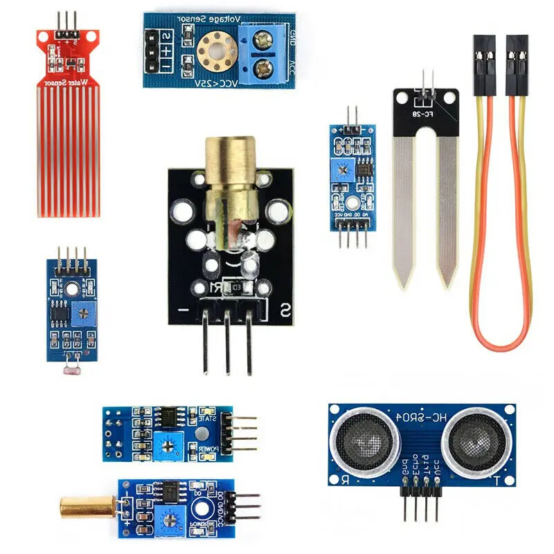 22-in-1 Sensor Module Kit for Arduino and For Raspberry Pi Featuring Soil Moisture Tracking and Obstacle Avoidance