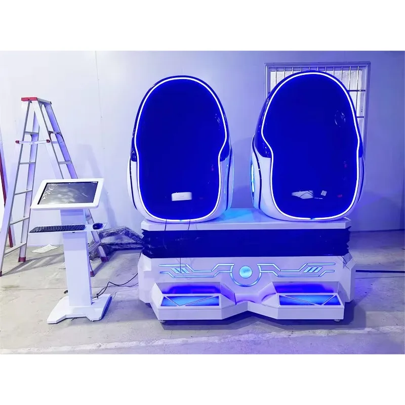 FL Wholesale 9D VR Egg Chair Simulator 2-Seat Roller Coaster Virtual Reality Cinema Indoor Outdoor Game Houses Theme Customized
