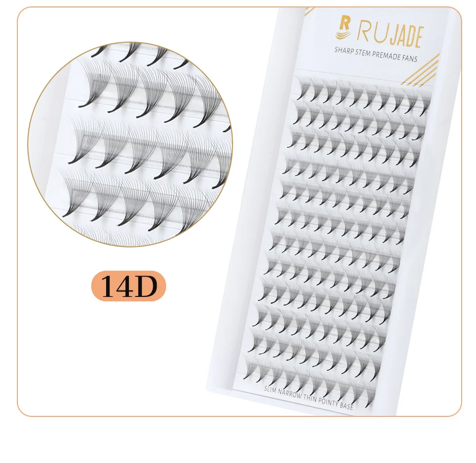 RUJADE Russische Volumenwimpern, vorgefertigte Fächer, dünne, spitze Basis, 5D, 6D, 8D, 10D, 12D, individuelle Wimpernverlängerung, falsche Wimpern-Cluster – Detail 24