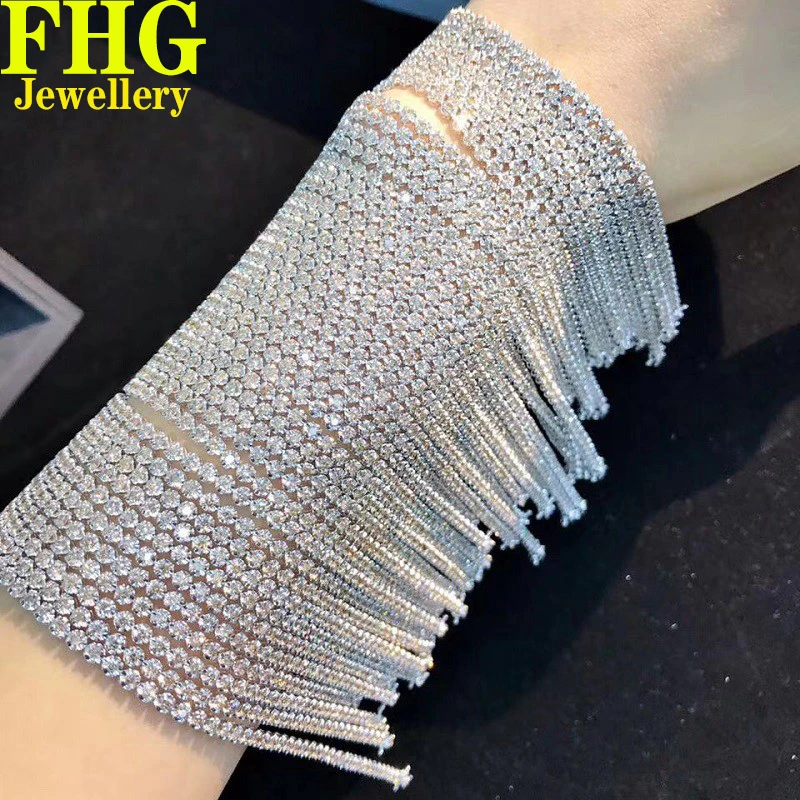 

18k white gold1.4Carat Natural Real Diamond Tennis Bracelet Wedding Jewellery Classic Trendy