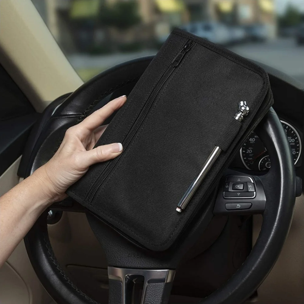 X1 Auto-Handschuhfach-Aufbewahrungstasche mit Reißverschluss, große Kapazität für Karten, Rechnungen, Versicherungsdokumente, Fahrzeugschein, Aufbewahrungstasche für den Innenraum