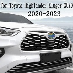 Car Front Grille Decoration Patch Net All Star Paste For Toyota Highlander XU70 2023 2021 2022 Car Styling Exterior Accessories