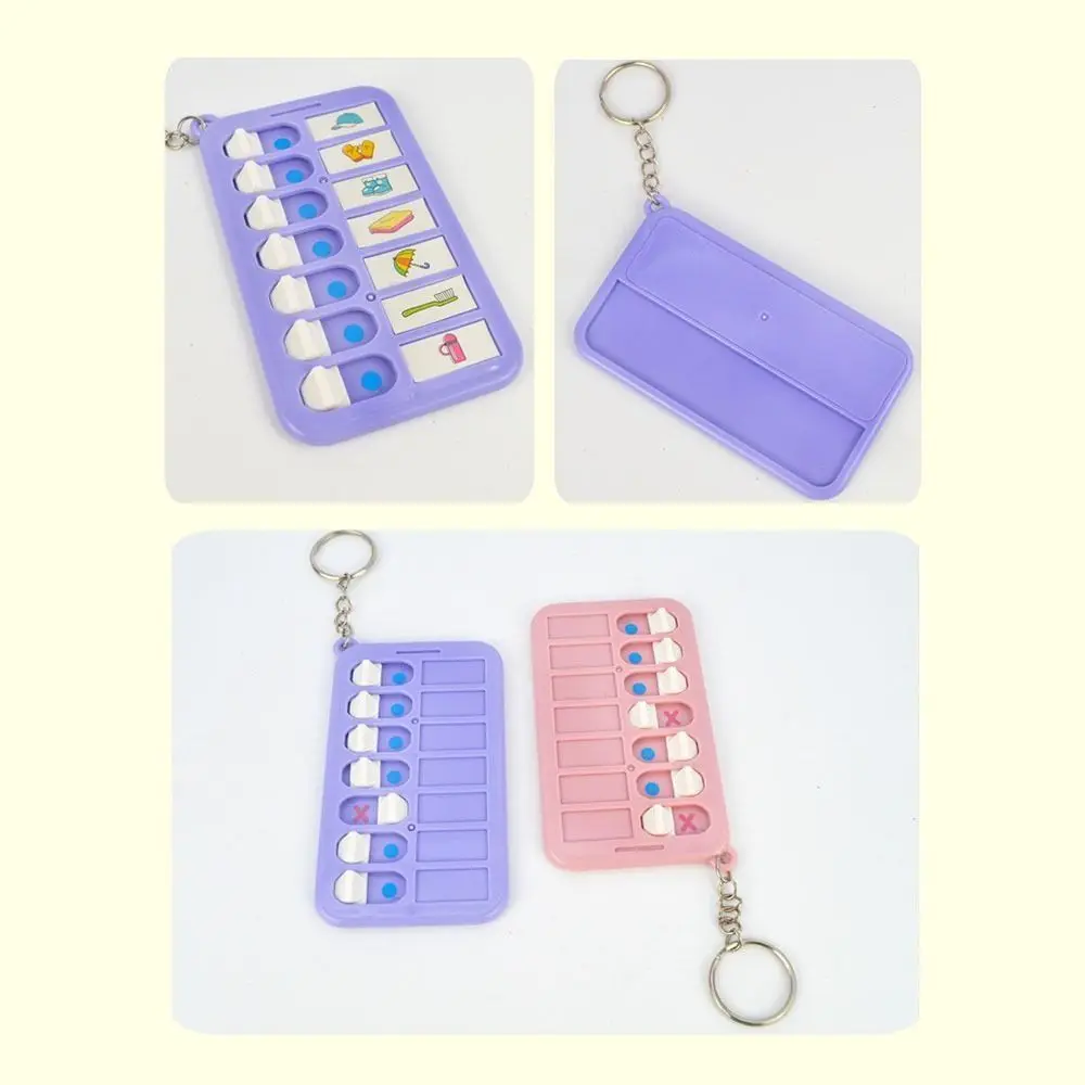 Self-disciplined Good Habit Punch Card Detachable Schedule Memo Self-discipline Punch Card Keychain Plastic Memorandum Boards
